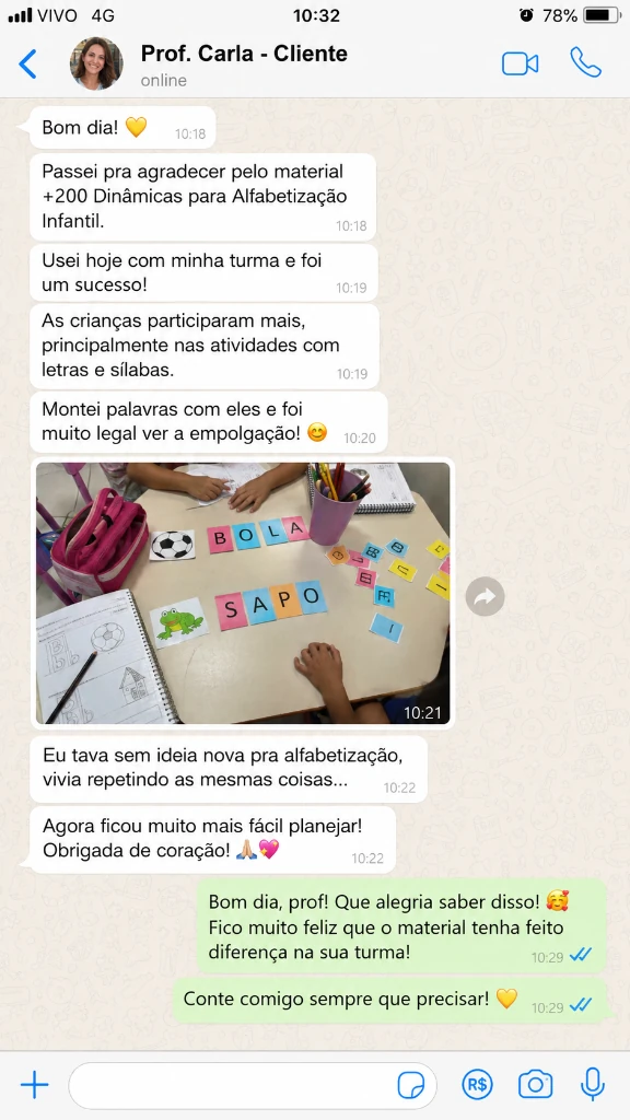 Depoimento da professora Camila